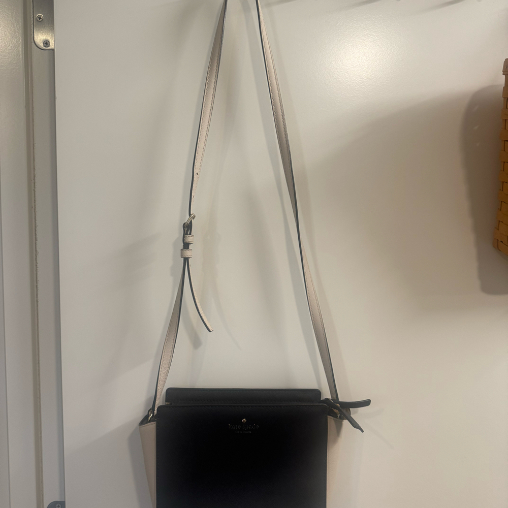 Kate Spade Black & White Crossbody Leather Purse